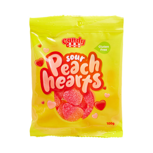 Candy Corner Sour Peach Hearts Lollies 100g