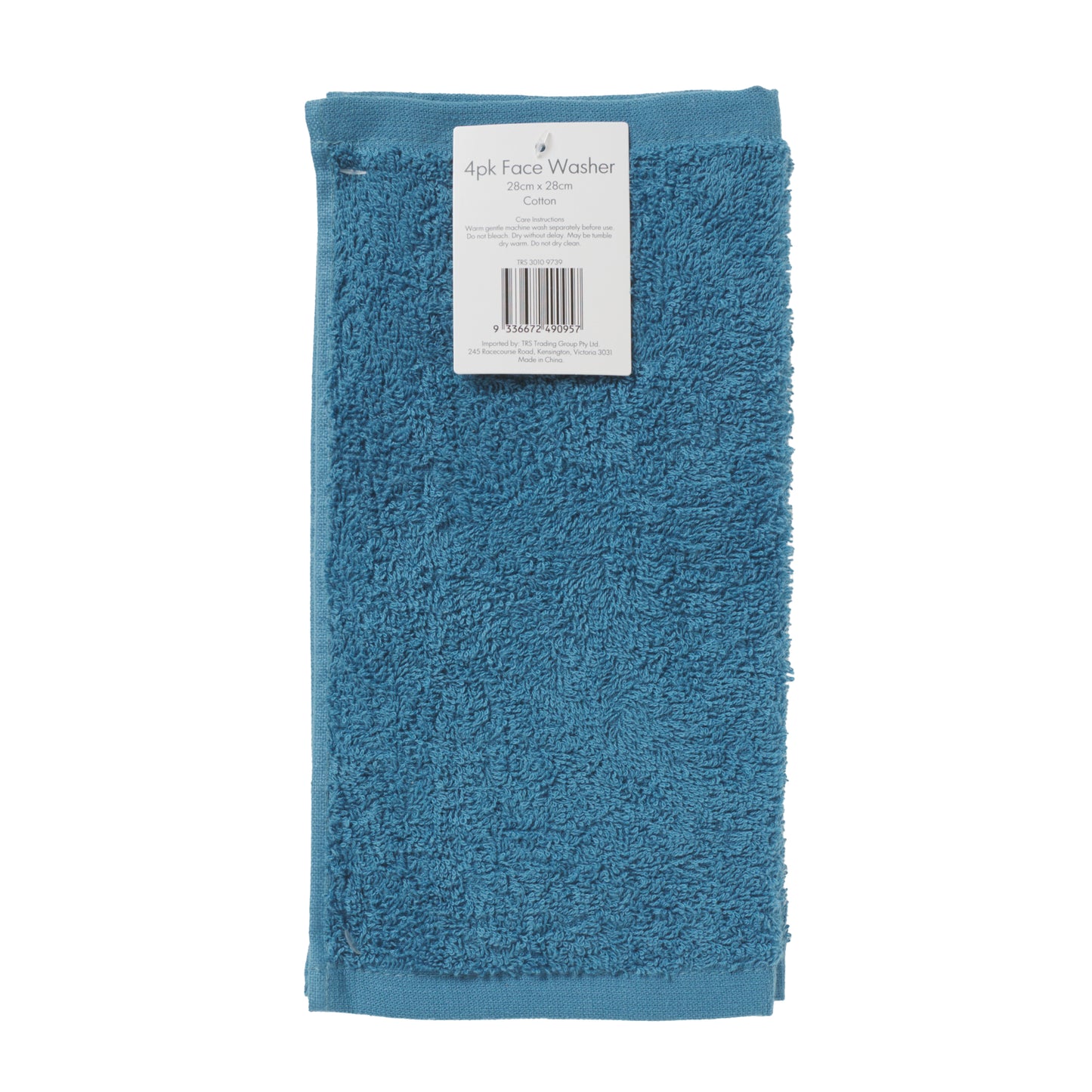 Face Washer Teal 4pk