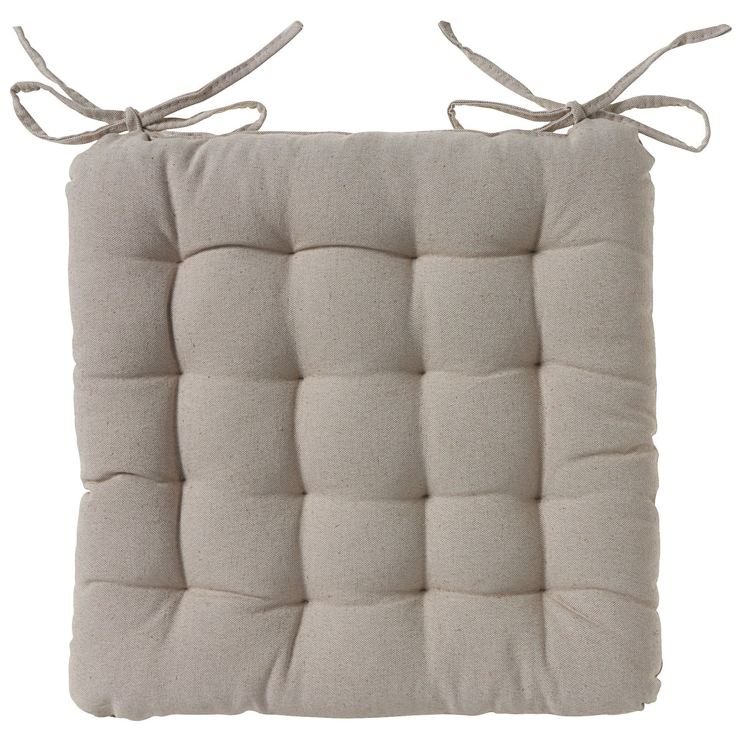 Chair Pad With Ties Beige 38x38cm