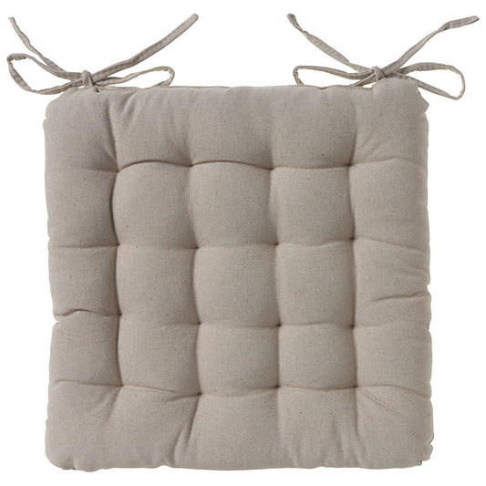 Chair Pad With Ties Beige 38x38cm