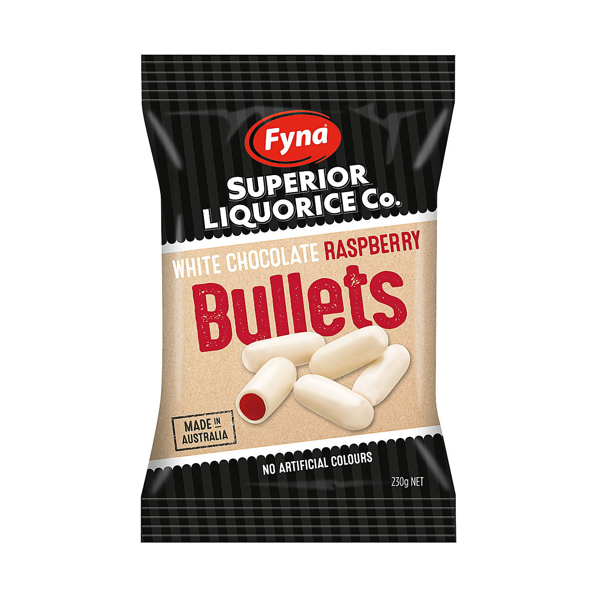 Fyna White Chocolate Raspberry Bullets 230g