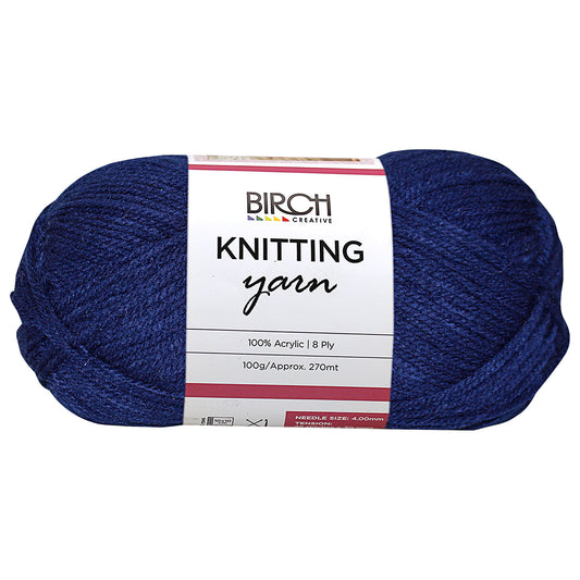 Birch Acrylic Knitting Yarn Navy 100g