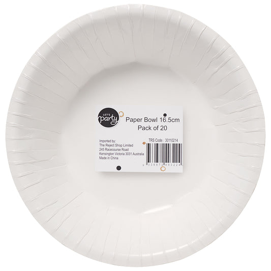 White Paper Bowl 16.5cm 20pk