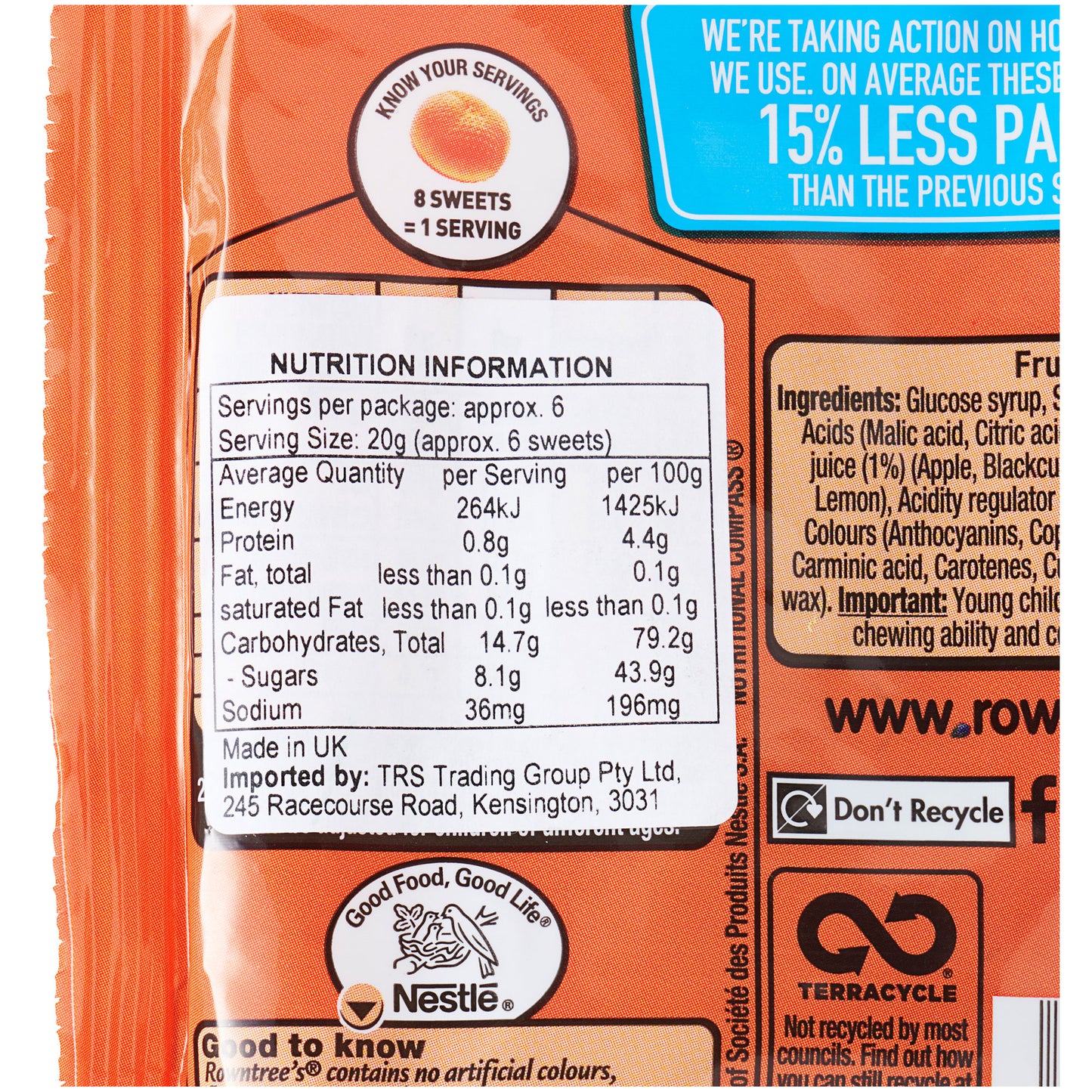 Rowntree's Fruit Gums Bag 150g