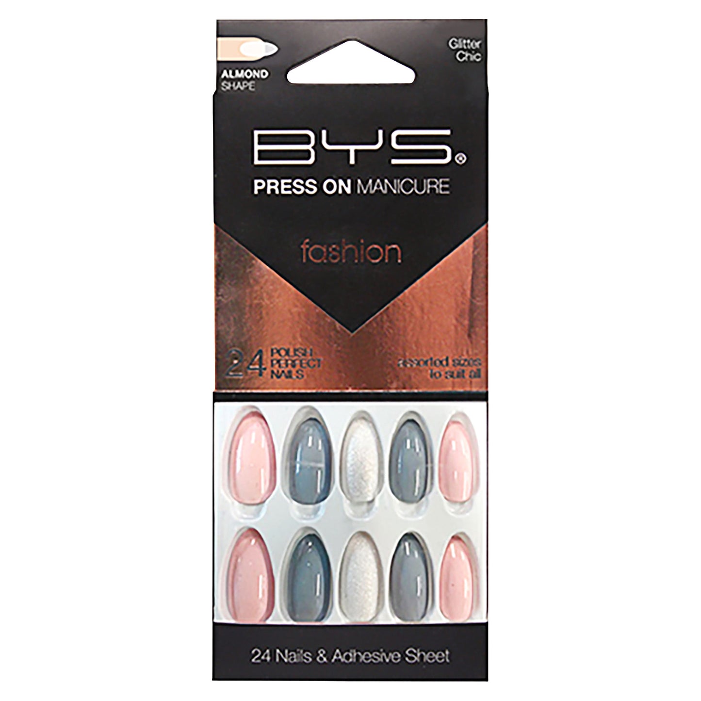 BYS Press On Nails Glitter Almond