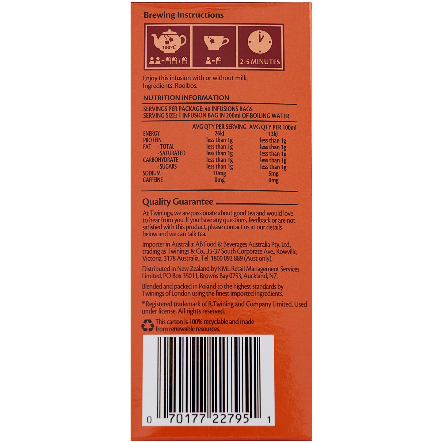Twinings African Rooibos Tea 40pk