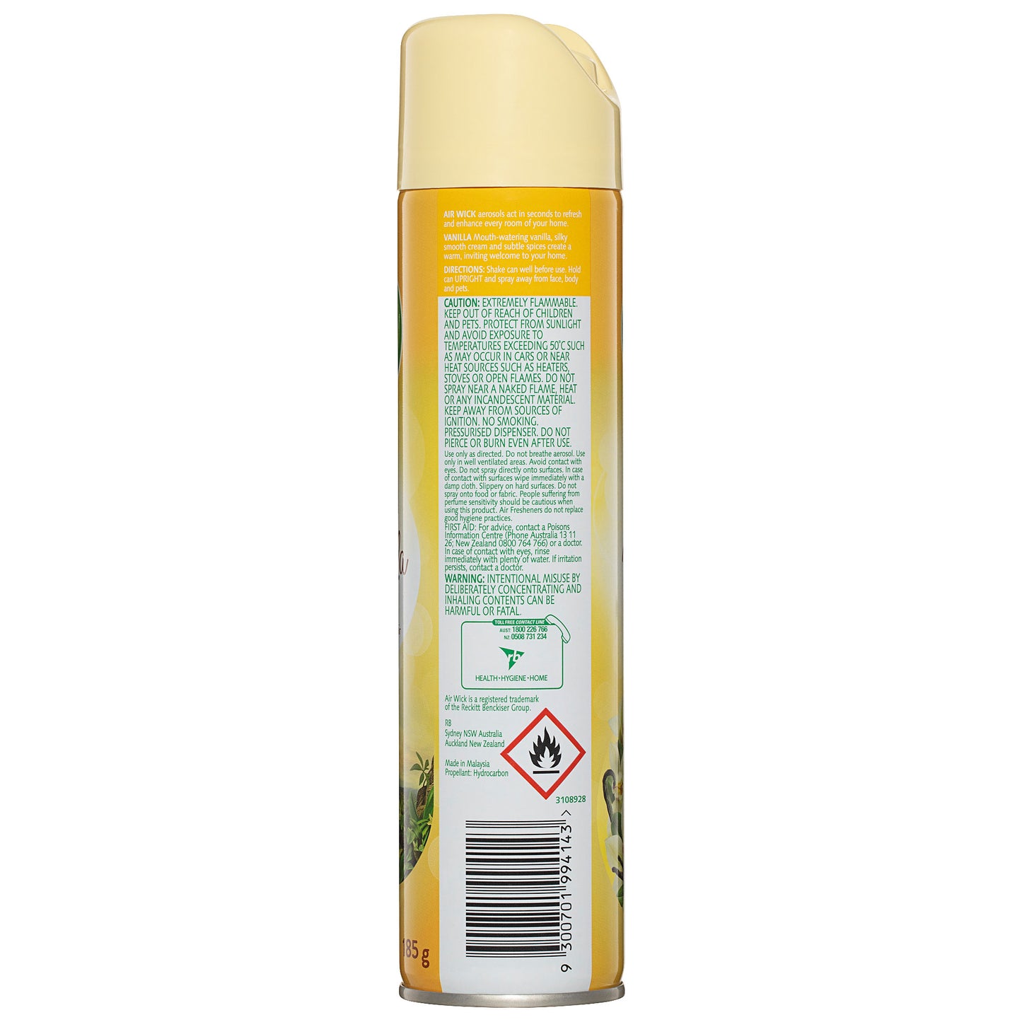 Air Wick Aerosol Air Freshener Vanilla 185g
