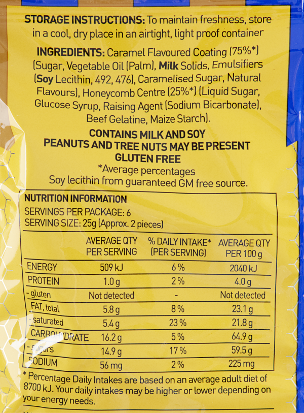 Menz Choc Honeycomb Caramel 150g