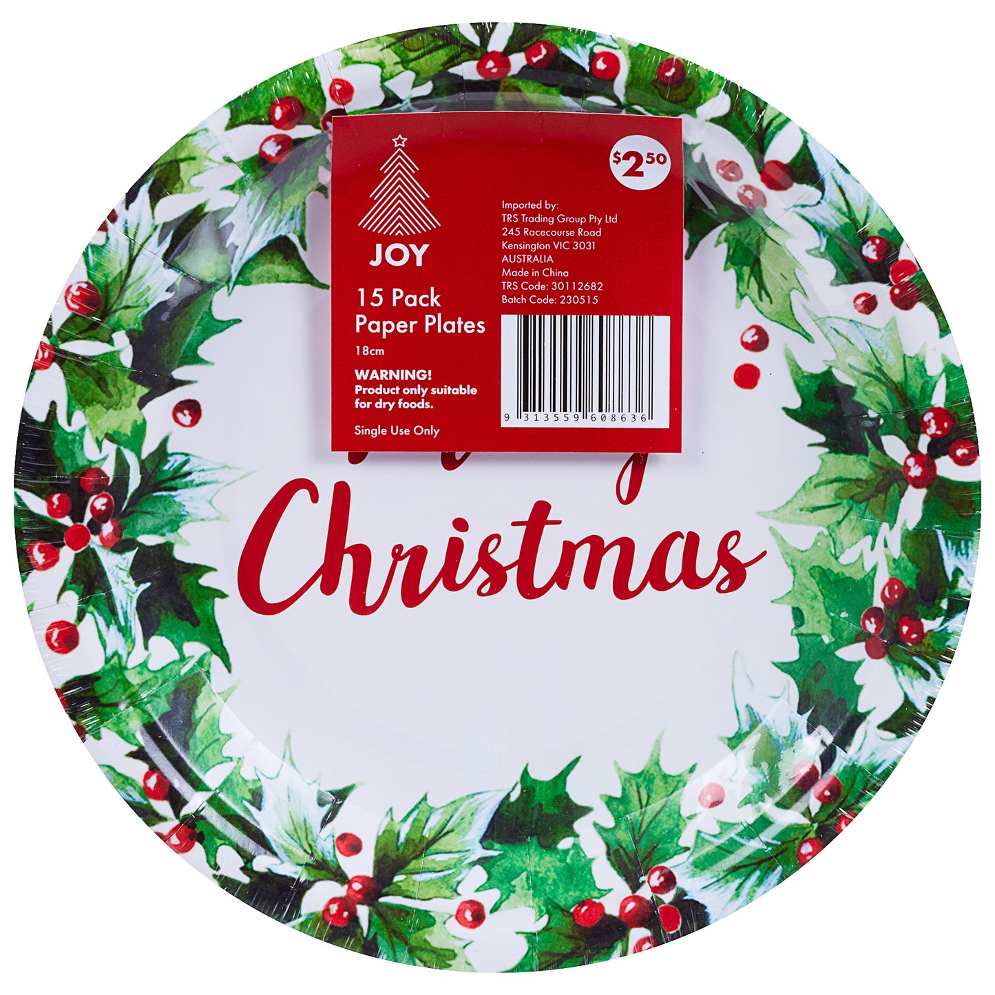 Paper Plate Australian Foliage 18cm 15pk