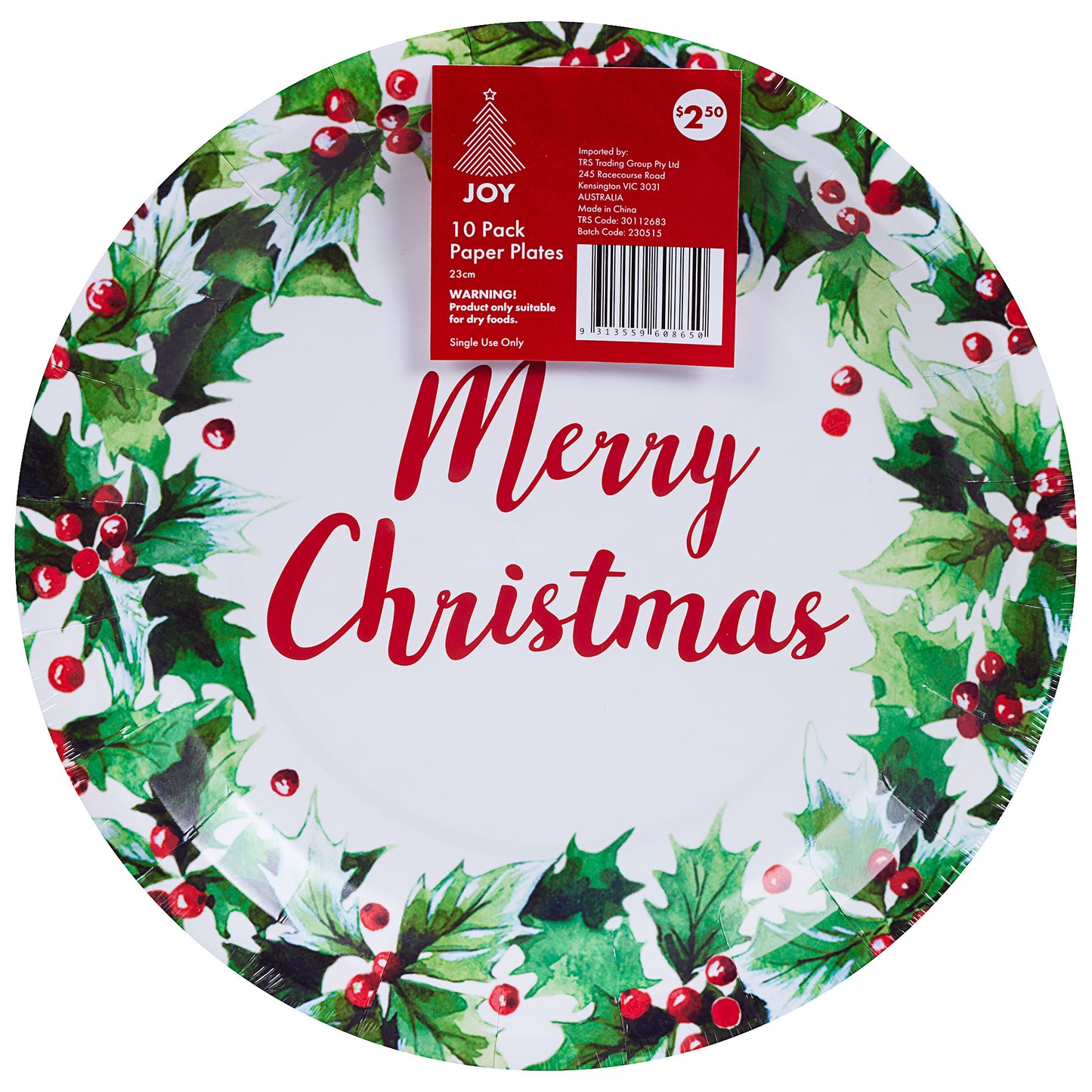 Paper Plate Australian Foliage 23cm 10pk