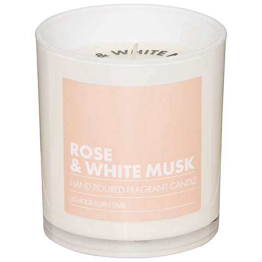 Scented Glass Candle Rose & White Musk