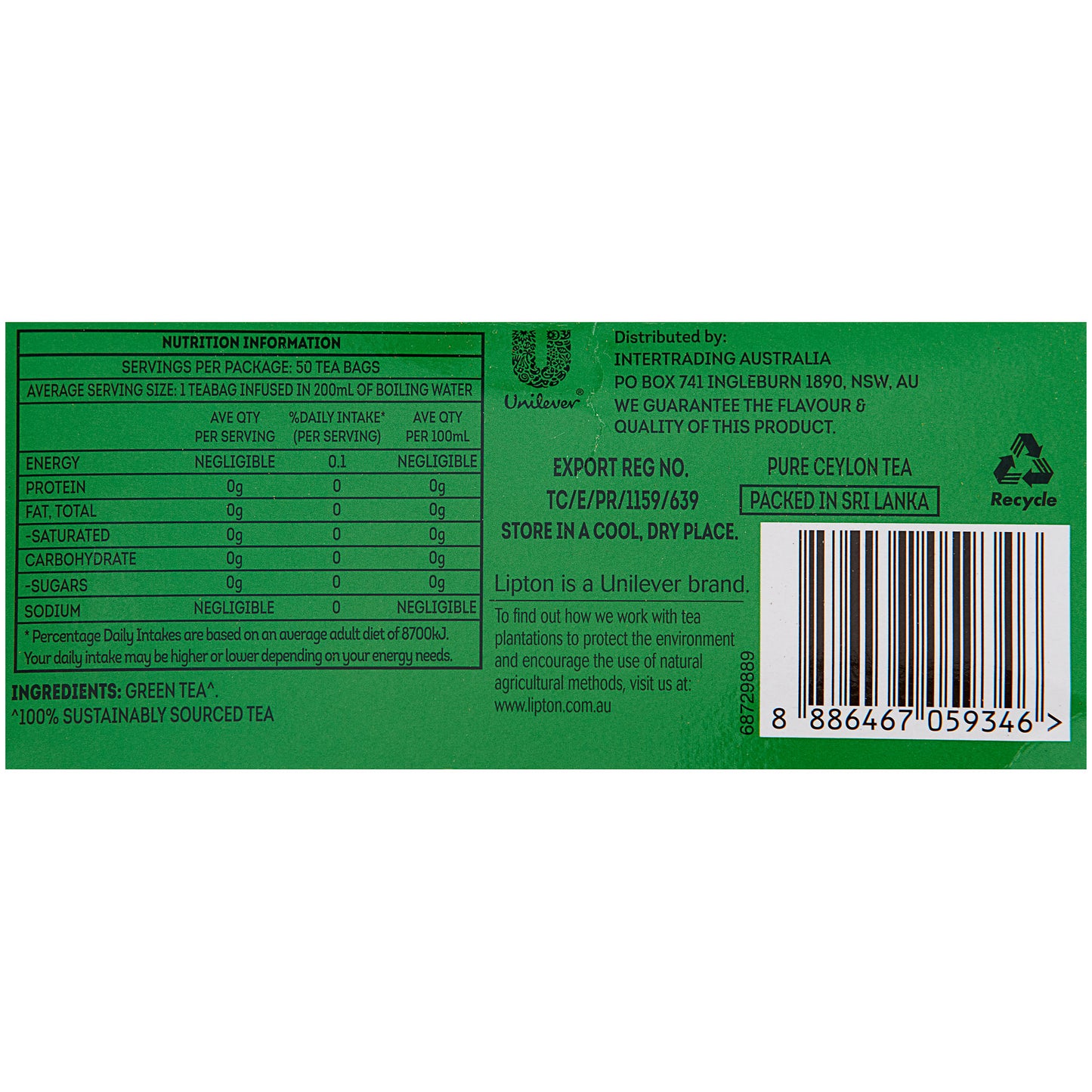 Lipton Green Tea 50pk