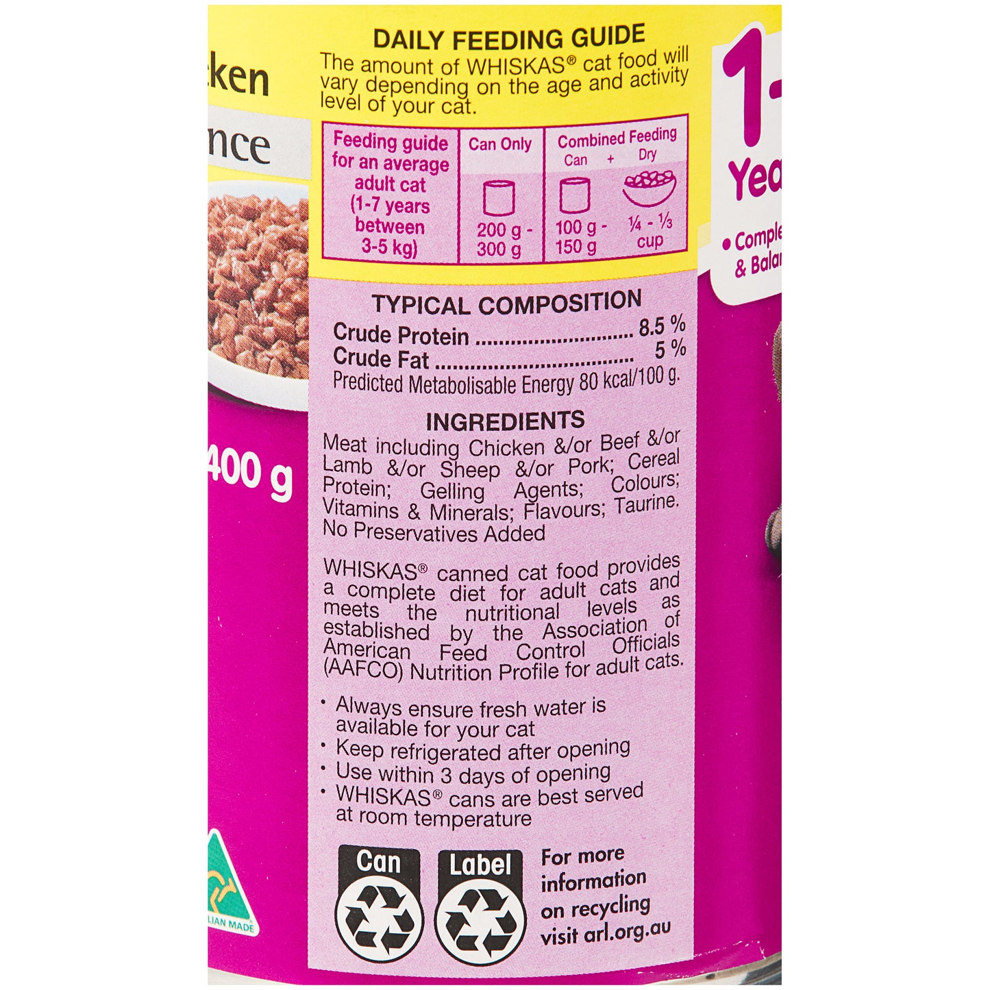 Whiskas Chicken Mince Can 400g