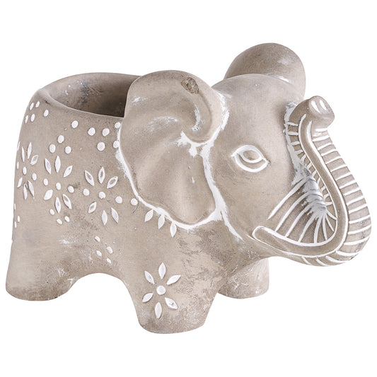 Cement Pot Elephant Design