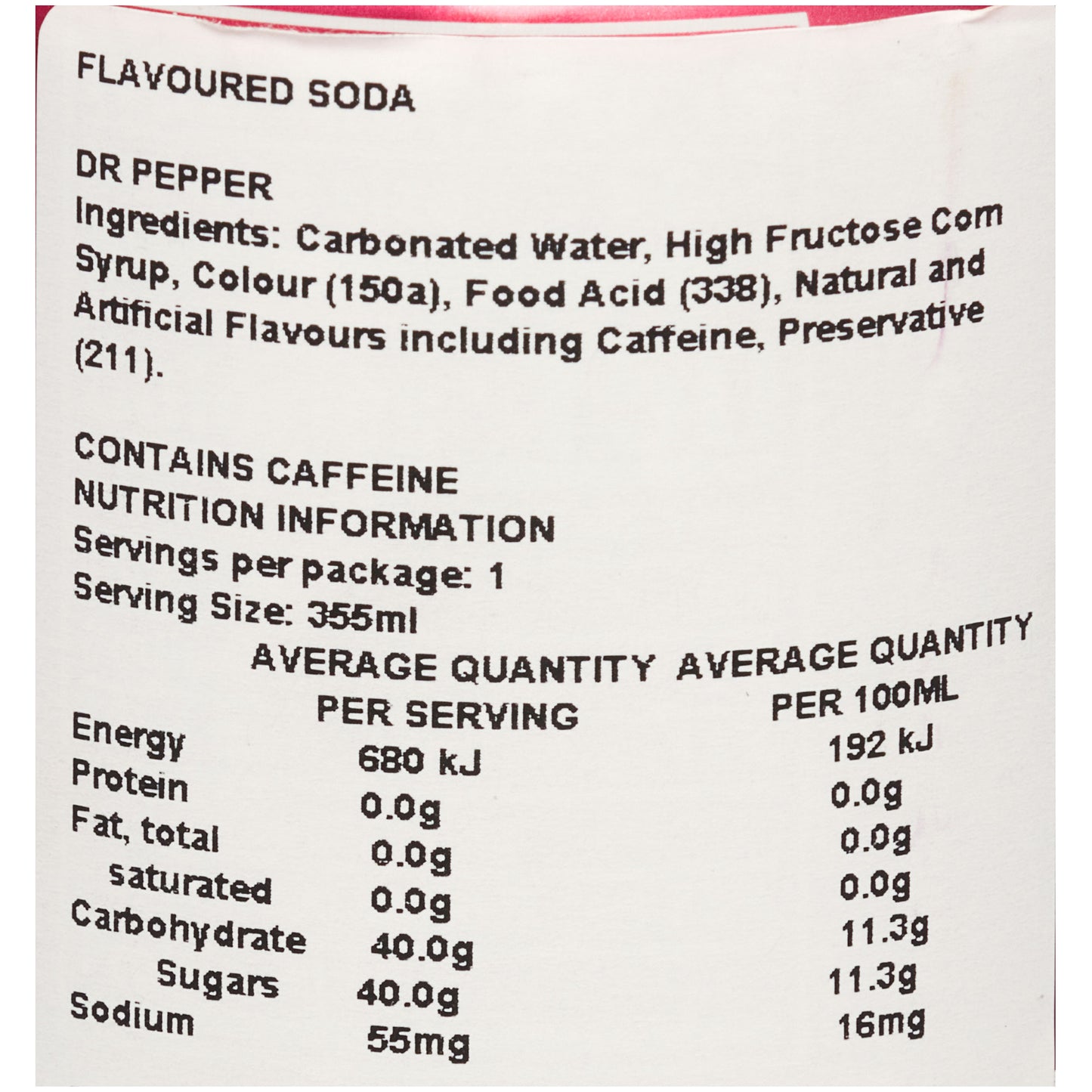 USA Dr Pepper Can 355mL