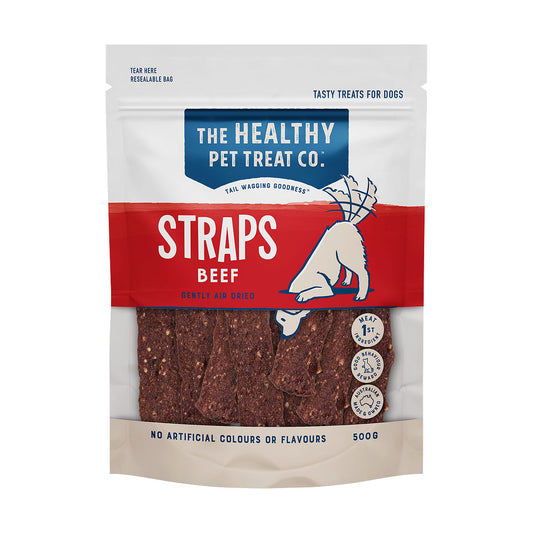 The Healthy Pet Treat Co Beef Straps Value Pack 500g