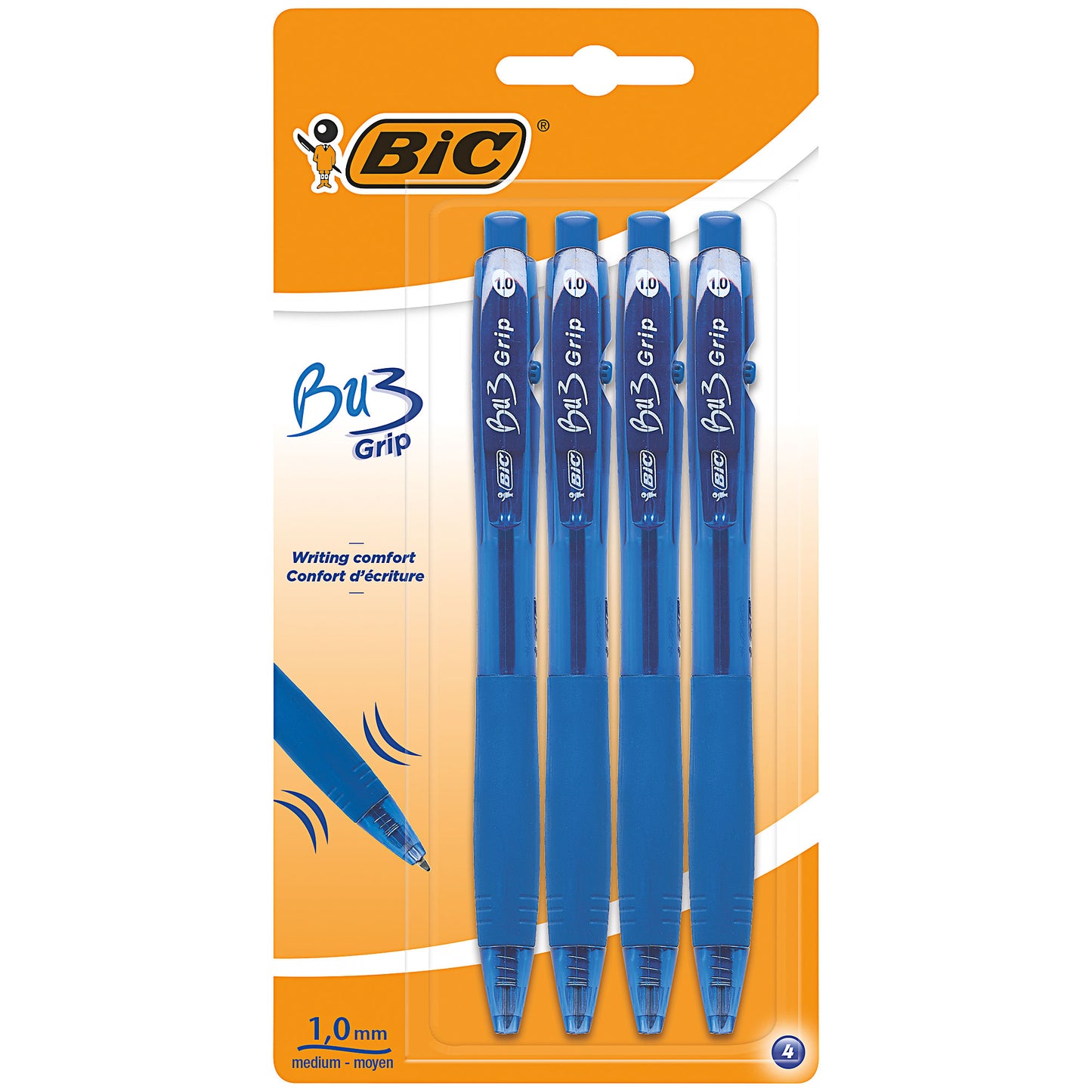 Bic Bu3 Grip Blue 4pk
