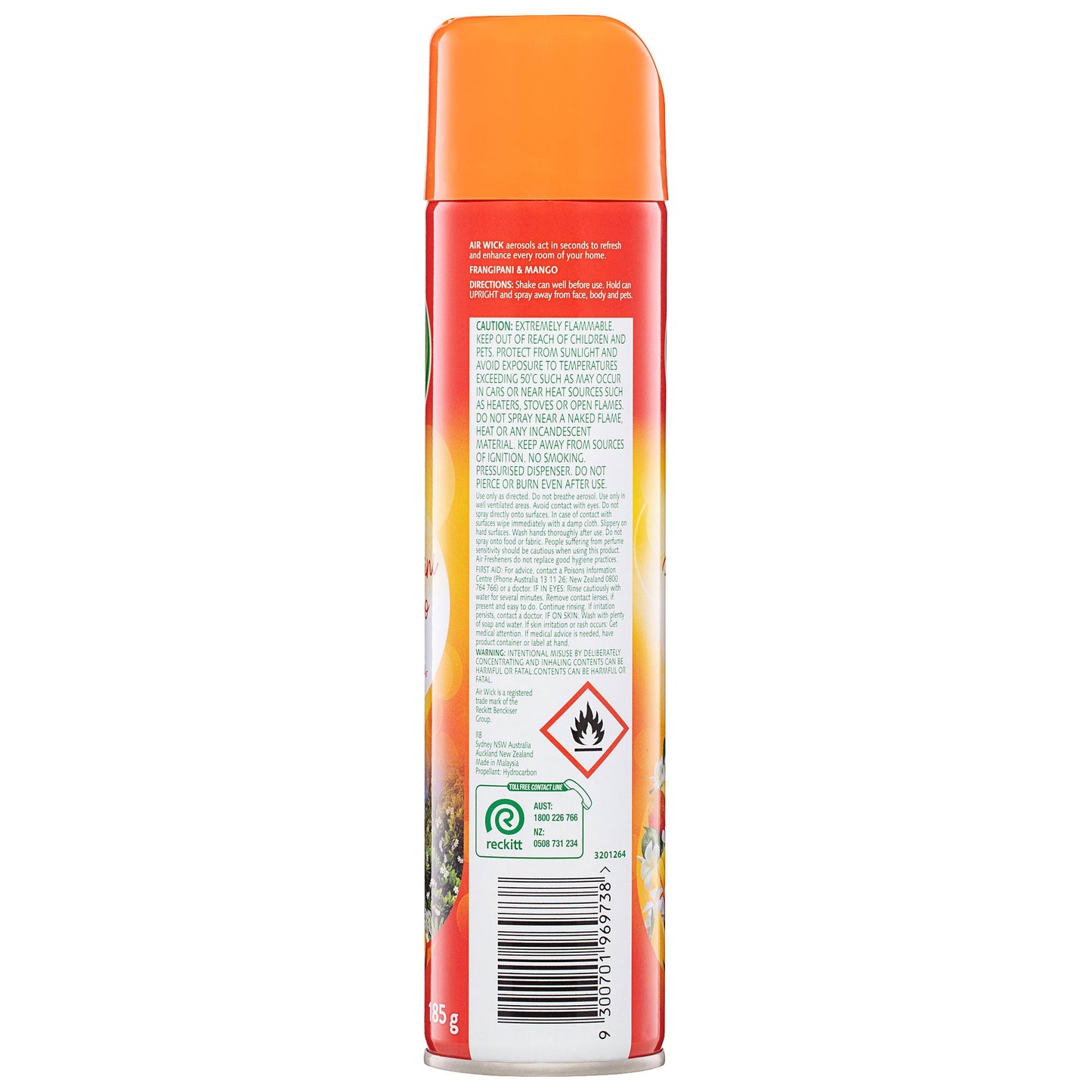 Air Wick Aerosol Air Freshener Frangipani & Mango 185g