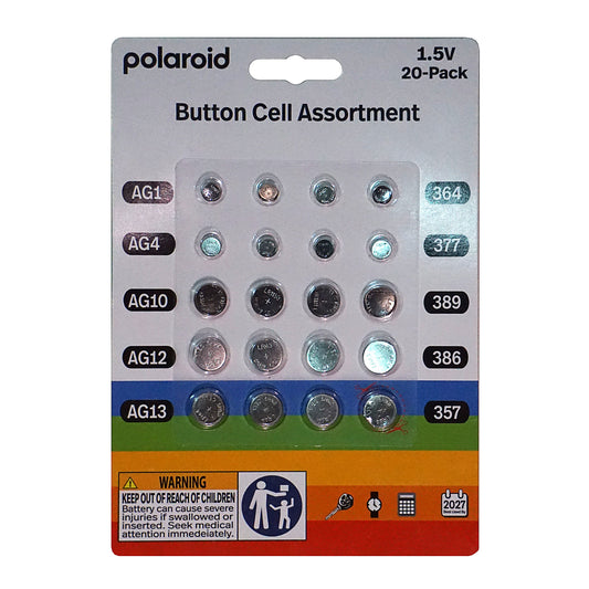 Polaroid Button Cell Batteries 20pk