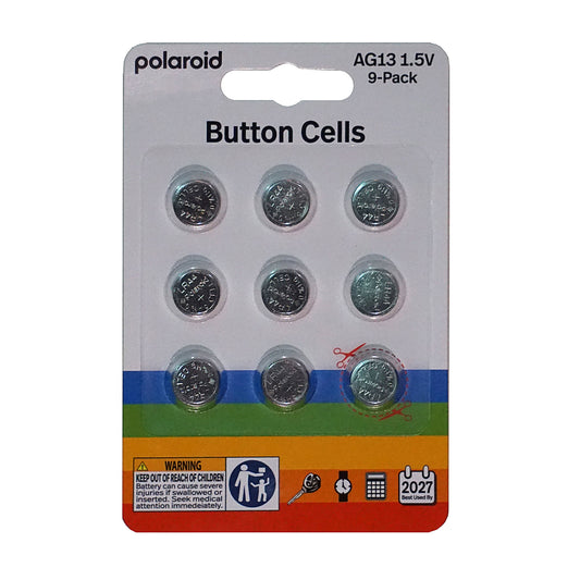Polaroid Button Cell Battery AG13 9pk