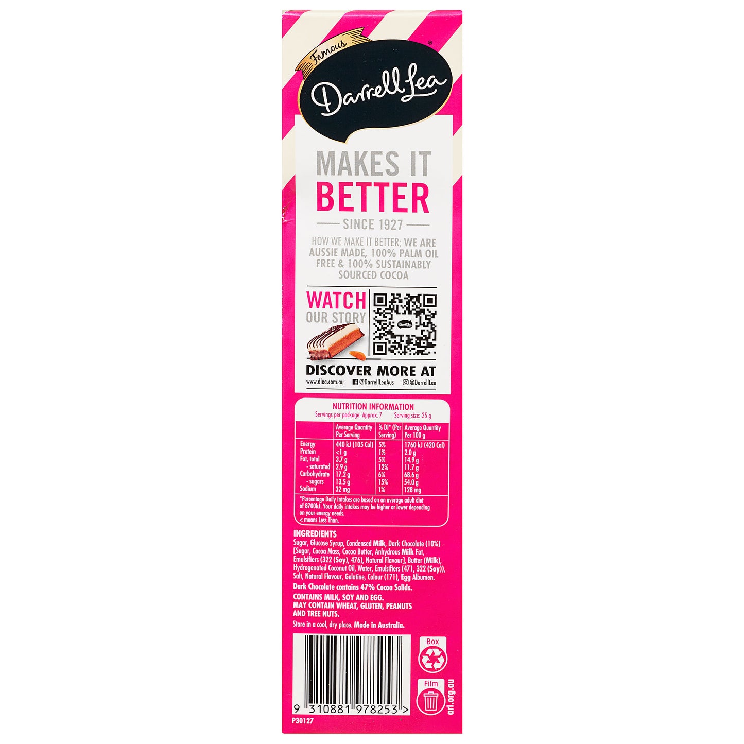 Darrell Lea Caramel Snows 180g