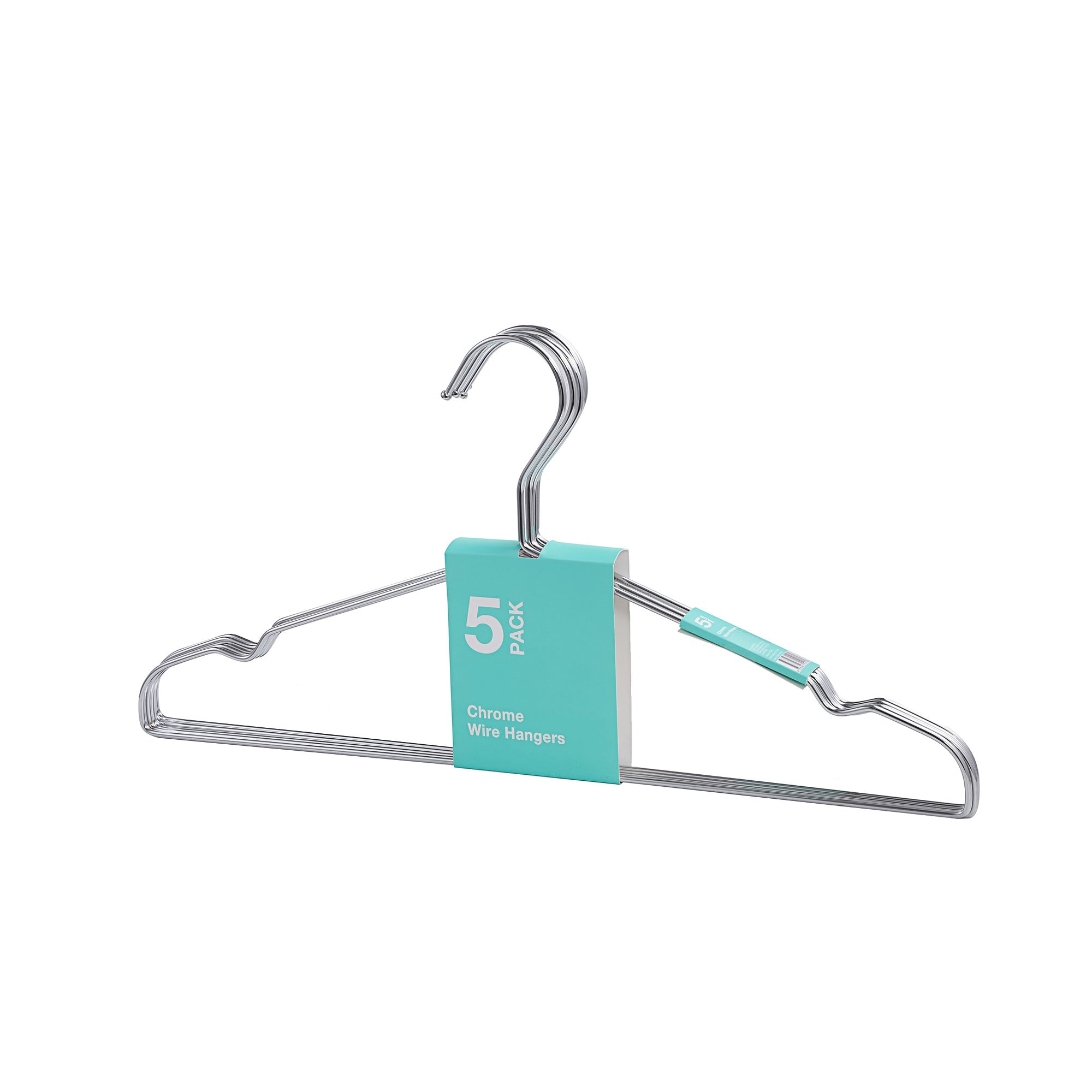 Deluxe Chrome Wire Hangers 5pk The Reject Shop