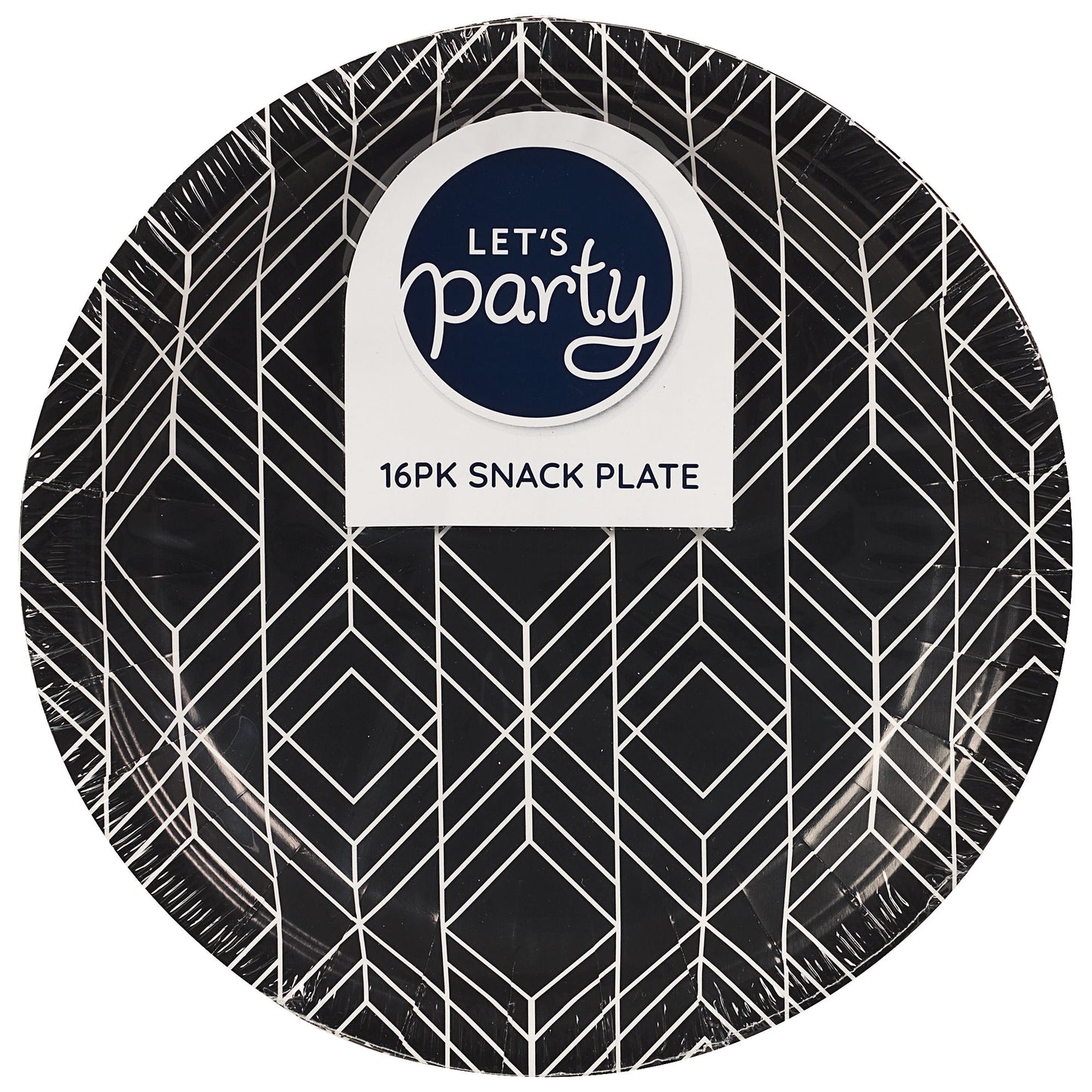 Snack Plate Printed 16pk Geometric