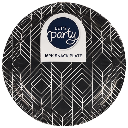 Snack Plate Printed 16pk Geometric