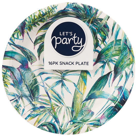 Snack Plate Printed 16pk Tropical