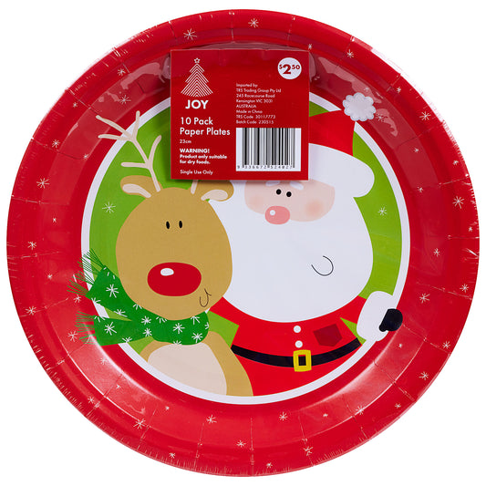Paper Plate 'Tis The Season 23cm 10pk