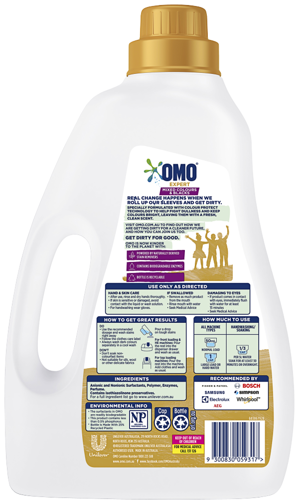 OMO Mixed Colours & Black Laundry Liquid 1.8L