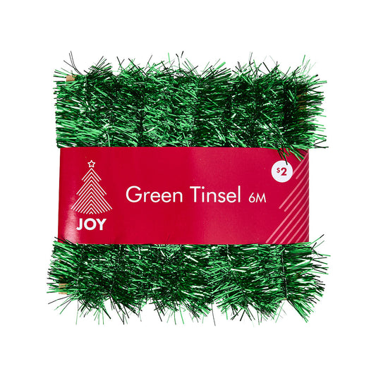 Christmas Tinsel Green 6M