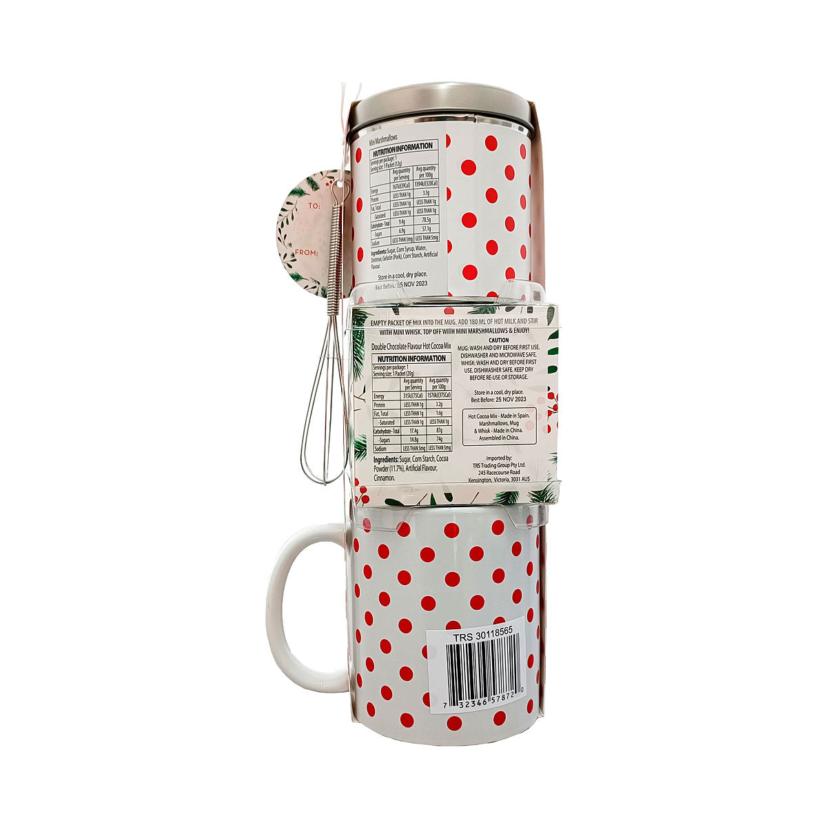 Hot Cocoa Mug Set - Christmas Holly