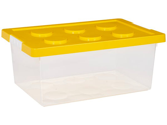 Kids' Block Lid Plastic Storage Box 20L Assorted