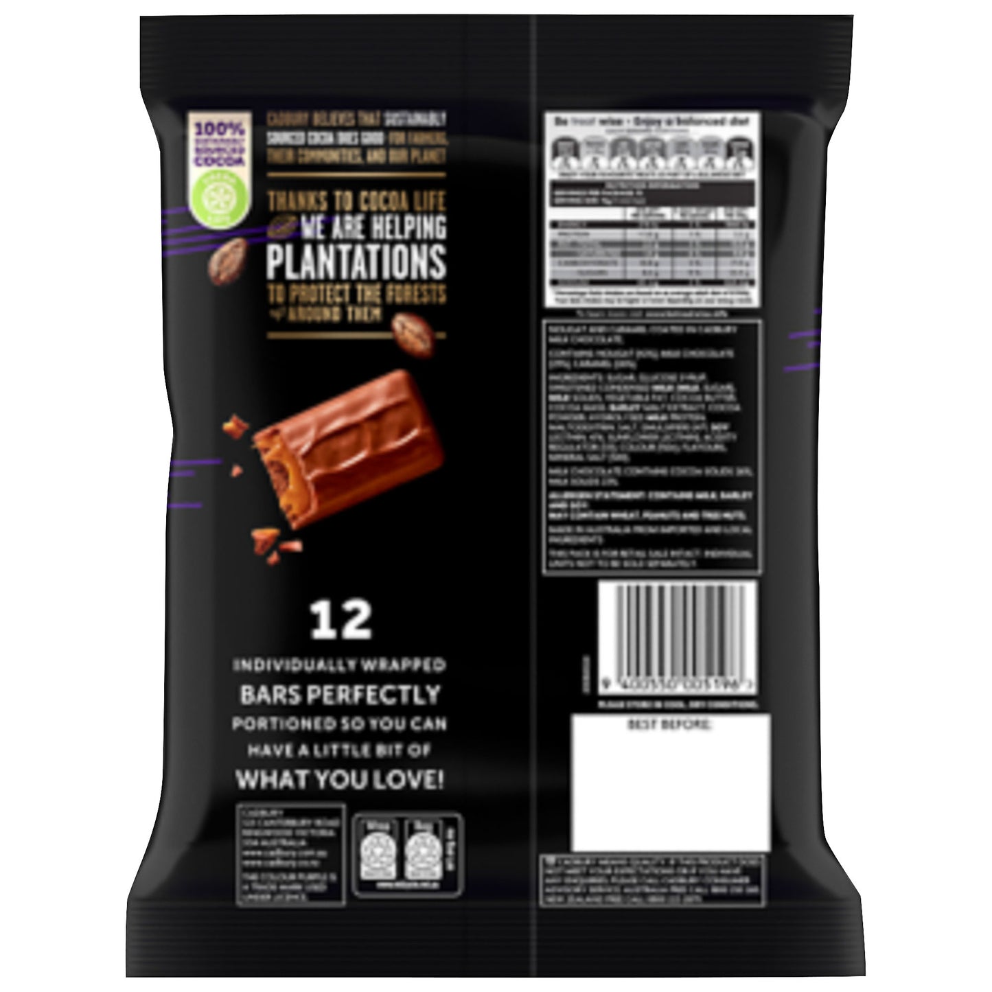 Cadbury Moro Chocolate Sharepack 12pk 180g