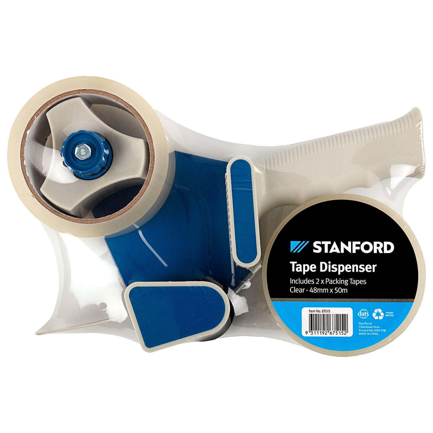 Stanford Tape Dispenser Includes 2x Packing Tapes 48mm x 50m