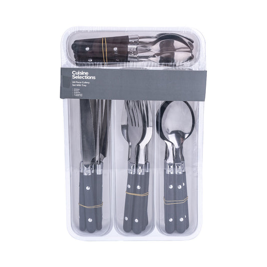 Cutlery Set Black 24pk