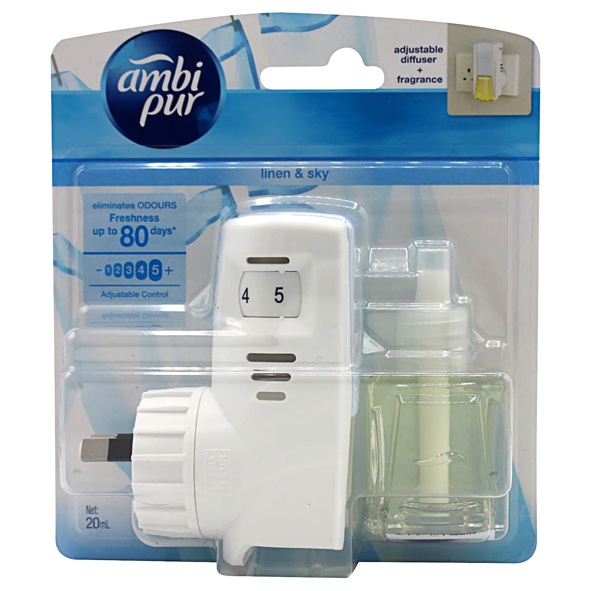 Ambi Pur PlugIn Diffuser Linen & Sky 20mL The Reject Shop
