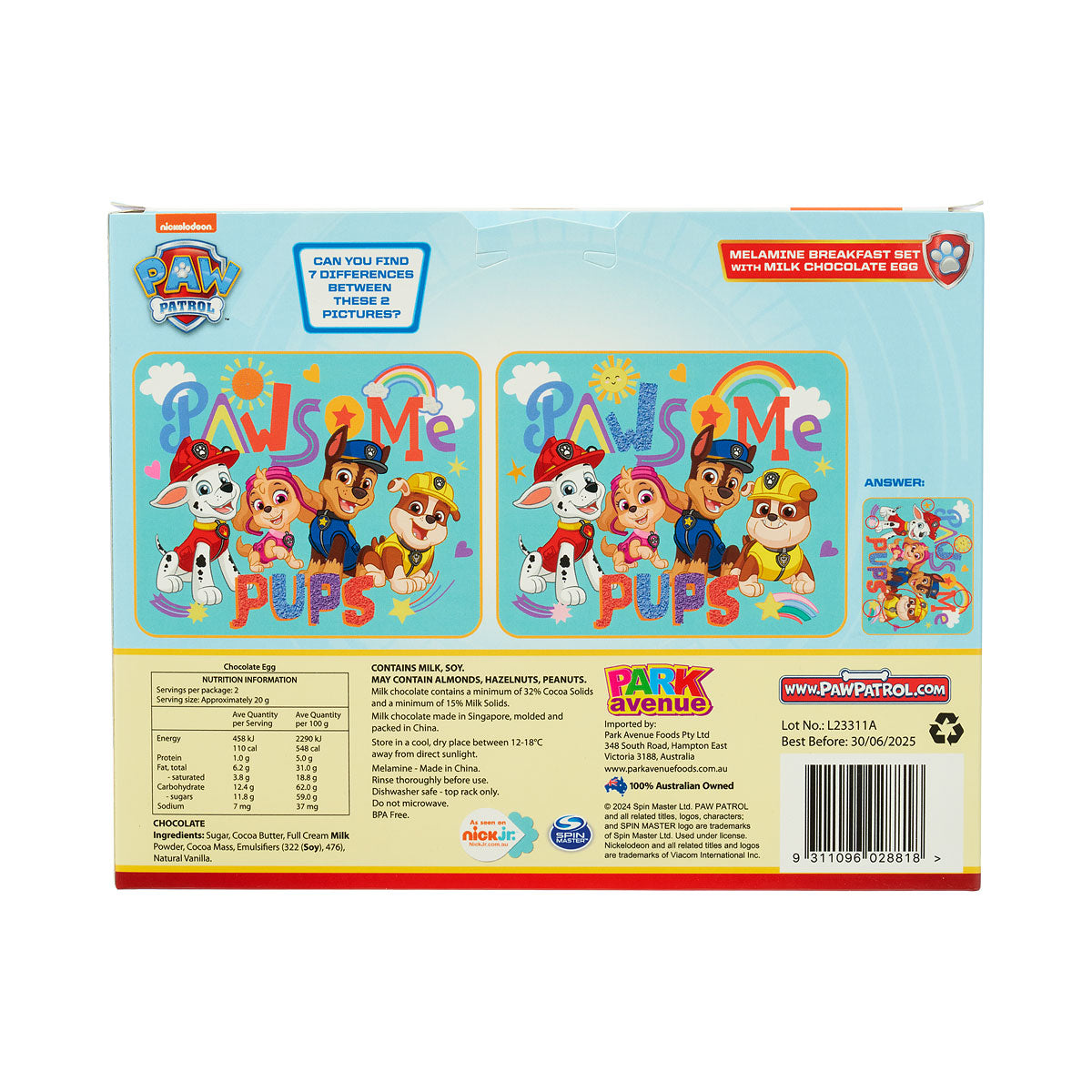 Paw Patrol Breakfast Set 40g