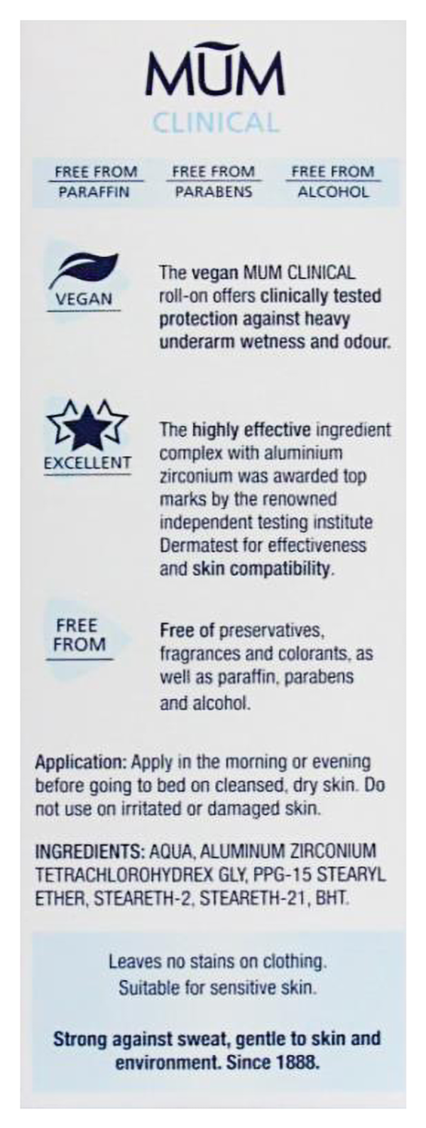 Mum Clinical Unperfumed Roll-On Deodorant 50mL