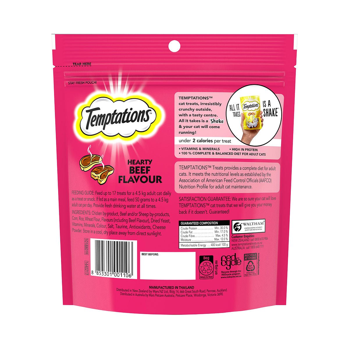 Temptations Cat Treat Hearty Beef 350g