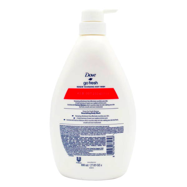 Dove Body Wash Go Fresh Raspberry & Lime 800mL
