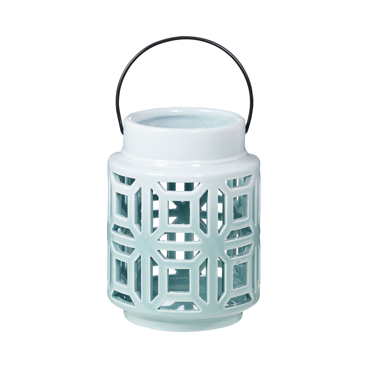 Mosaic Ceramic Lantern Blue