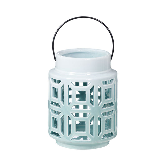 Mosaic Ceramic Lantern Blue