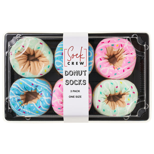 Novelty Donut Socks 3pk
