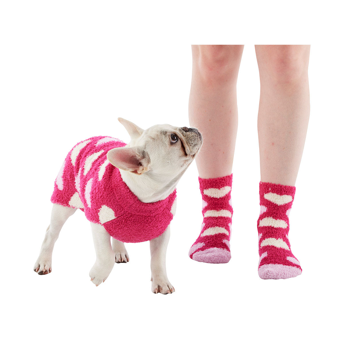 Women's Fluffy Socks Heart/Solid 2pk