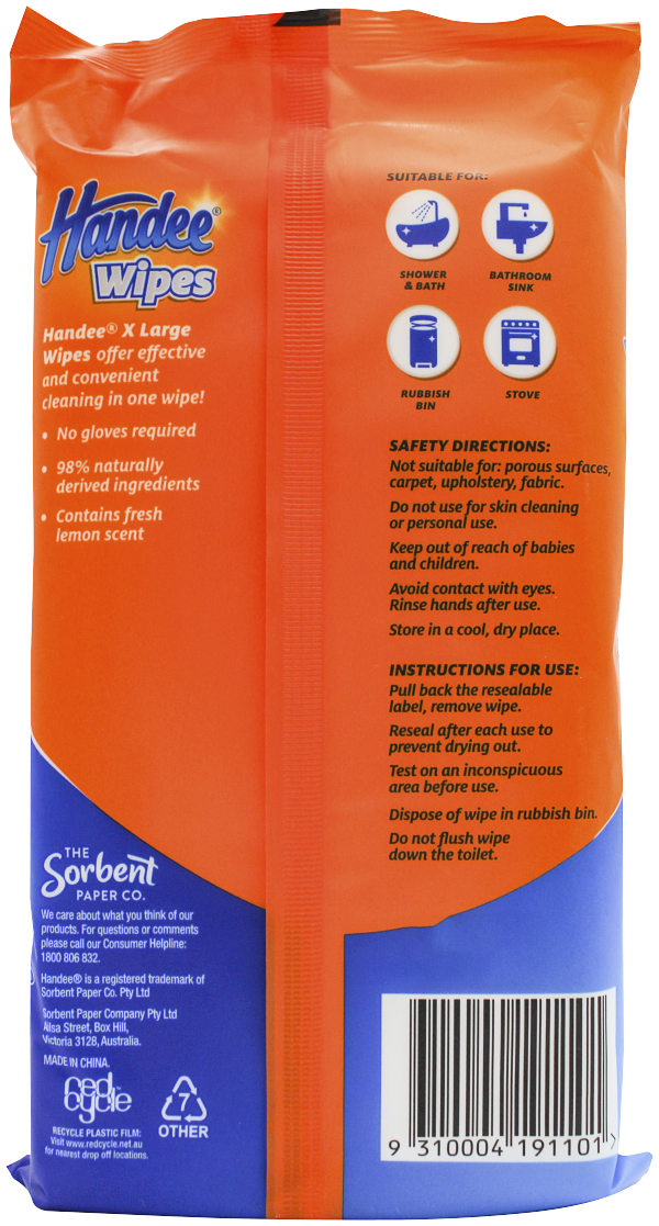 Handee Multi-Purpose Wipes XL 25pk