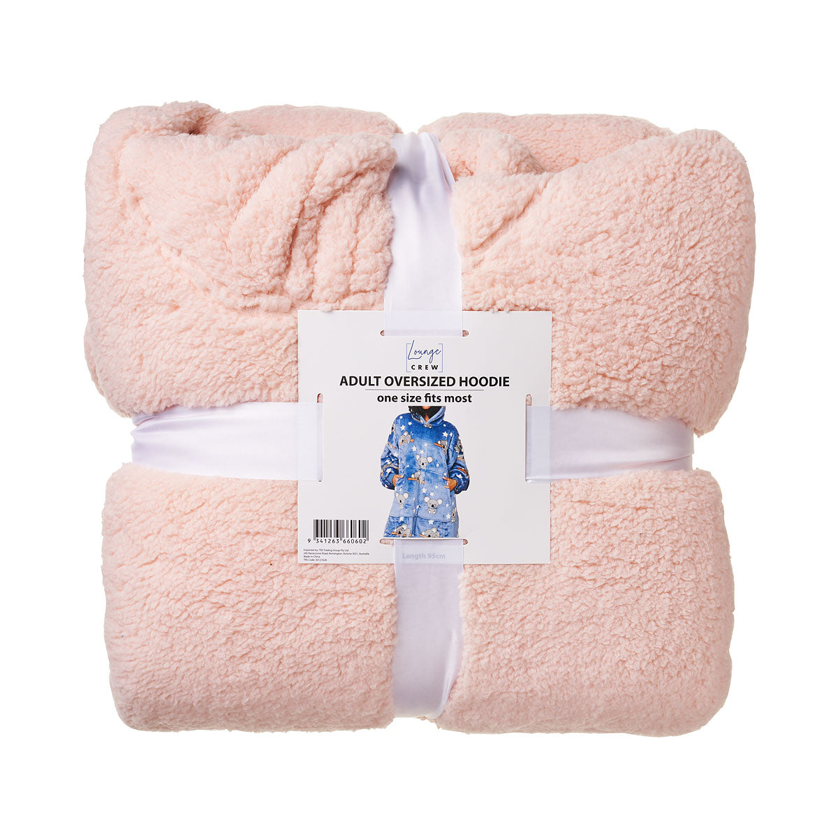 Adult Oversized Hoodie Sherpa Pink