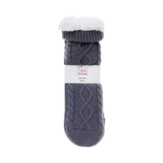 Cable Sherpa Socks Charcoal