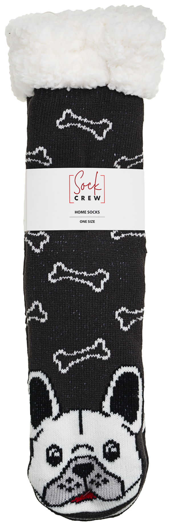 Novelty Sherpa Socks Bulldog The Reject Shop